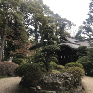 集合場所の建物にあるお庭です。|614055さんの武蔵一宮氷川神社の写真(1454840)