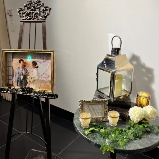 披露宴会場の外