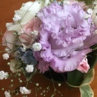席に飾った花