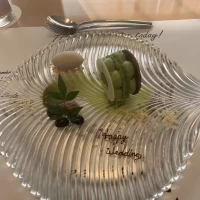 試食会のデザート　抹茶