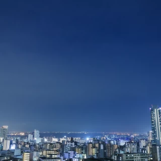 披露宴会場からの夜景に大満足