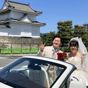 オープンカーで二条城まで|615910さんの二条城チャペル　セント・アベニールの写真(1477886)