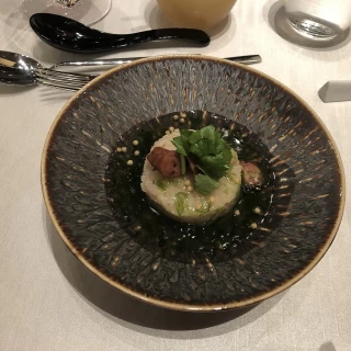明石蛸の炊き込みご飯　生海苔餡