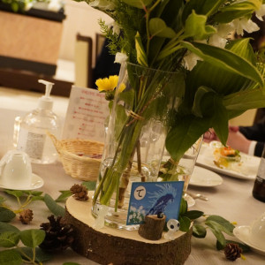 ゲストテーブルの卓上装花|616390さんのGrand Bells Iizuka(グランドベルズ飯塚)の写真(1799539)