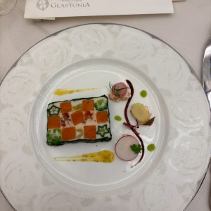 こちらの前菜がとても美味しかったです。
見た目の創作も素敵で|616715さんのWedding of Legend GLASTONIA - グラストニア -の写真(2638813)