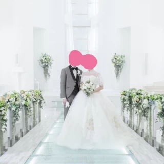 チャペルでの前撮りの写真