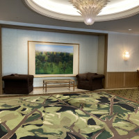 ホテル入り口から入った館内の廊下は絨毯が素敵