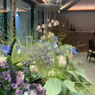 披露宴会場の花