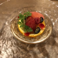 グレープフルーツのゼリー。涼やかでおいしかったです