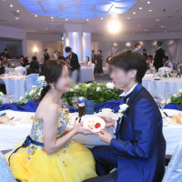 新郎新婦側から披露宴会場を写した様子