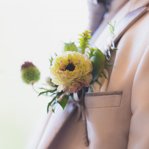 新郎の胸ポケットのお花|620155さんのヴィラ・デ・マリアージュ 太田の写真(1512105)