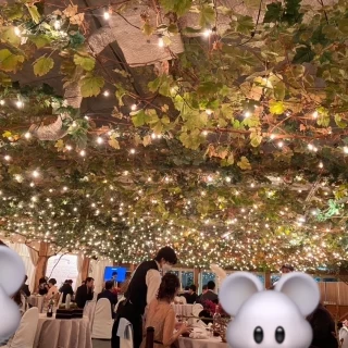 キラキラした夜の披露宴会場