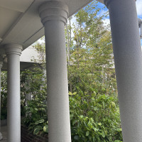 雨でも思ったより広い屋根