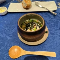 結びのお茶漬け（当日）デザート前のお口直しにいただきました。
