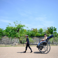 フォトプランについている人力車で歩く場所