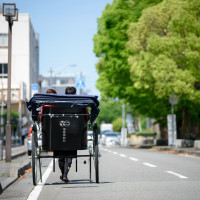 フォトプランについている人力車で歩く場所