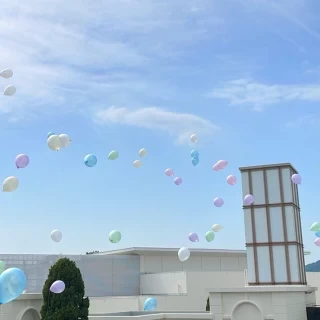 バルーンリリースがすごく映えるガーデンです