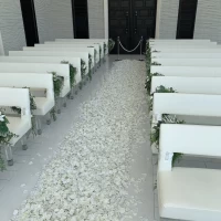 バージンロードの花びらの色は選ぶことができるみたいです。