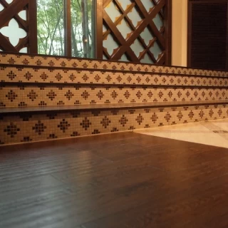 挙式内観
ここのタイルがとても可愛かったです。