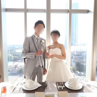 乾杯のときにカーテンを開けていただきました