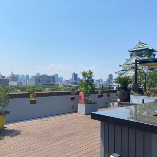 大阪城の見える屋上