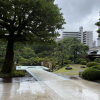 雨が降ってますが、綺麗な庭園です。