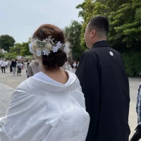 八幡宮の挙式後会館へ