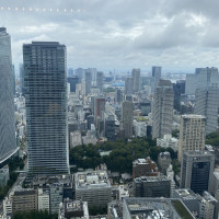 挙式前の控え室から見える景色。東京の街並みを一望！