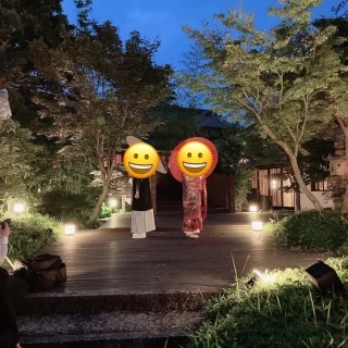 夜のガーデンでの撮影も素敵に撮っていただきました