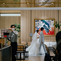 フラワーシャワーの後の撮影
