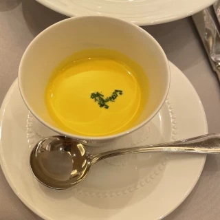 かぼちゃの冷製スープです。美味しかったです。