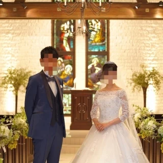 式の前にチャペルで前撮りをしてもらいました。
