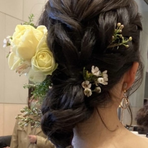 生花ヘアアクセサリー|628953さんの高台寺ひらまつ（ひらまつウエディング）の写真(1655745)