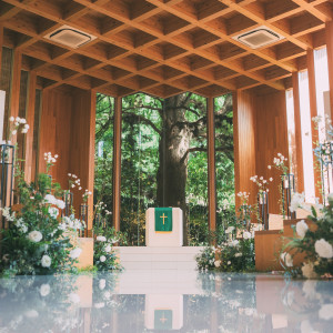 当日の写真です。鶴見ノ森迎賓館を選ぶ決め手になったチャペル。|630119さんの鶴見ノ森 迎賓館の写真(1982154)