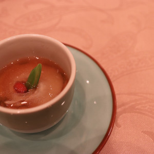 あんかけがかかったフカヒレと茶碗蒸しのようなもの|632016さんのホテルエミシア札幌の写真(1640591)