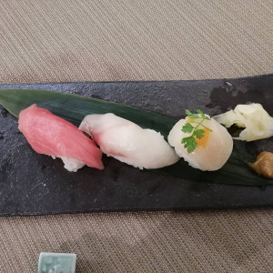 寿司です。泡醬油がとても美味しかったです。|632733さんの大宮 清水園の写真(1571043)