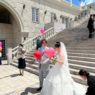 大階段でのバルーンリリース