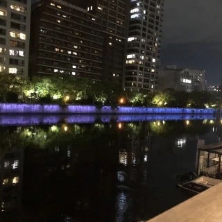 披露宴会場のバルコニーからの景色