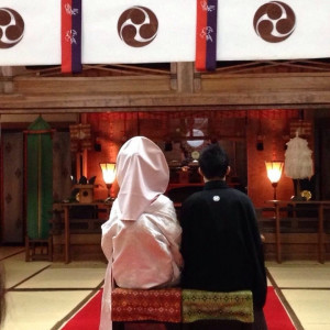 挙式会場での新郎新婦|634937さんの住吉神社(博多)の写真(1586527)