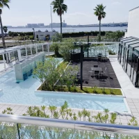 2階からガーデンを見下ろした写真