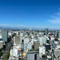 晴れているときの外の景色（海まで見えた）