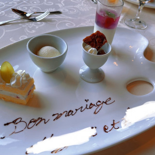 試食デザートプレート。心遣いが嬉しい。