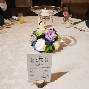 テーブル装花。事前にテーブルサイズを確認した方がいいです。|635656さんのホテル東日本宇都宮の写真(1823889)