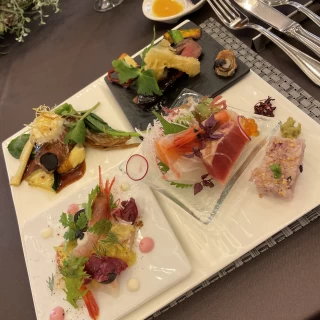 左がフレンチ、右が和フレンチです。同じ食材を使用しています。