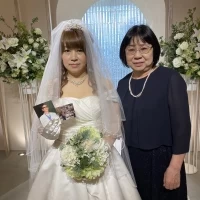 母親とツーショット