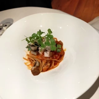 温かいままで来るパスタ