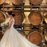 披露宴会場ヴァンベールにて前撮り写真です。