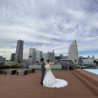 屋上で集合写真が撮れます