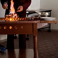 チェリージュビレを目の前でフランベしてもらいました。