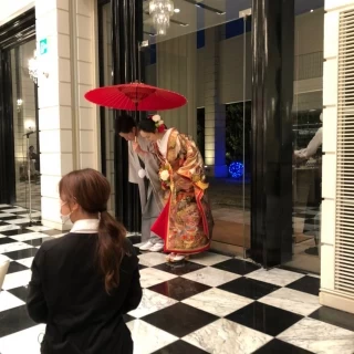 番傘で入場